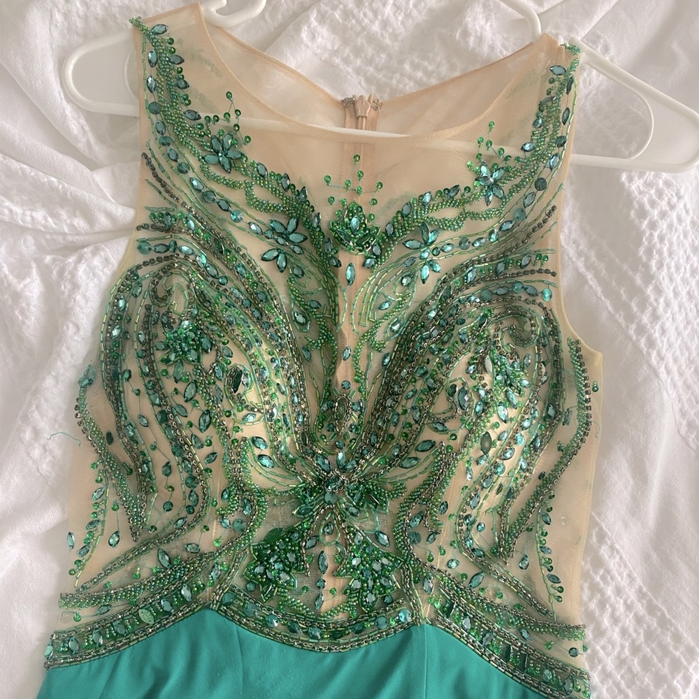 Emerald long formal dress